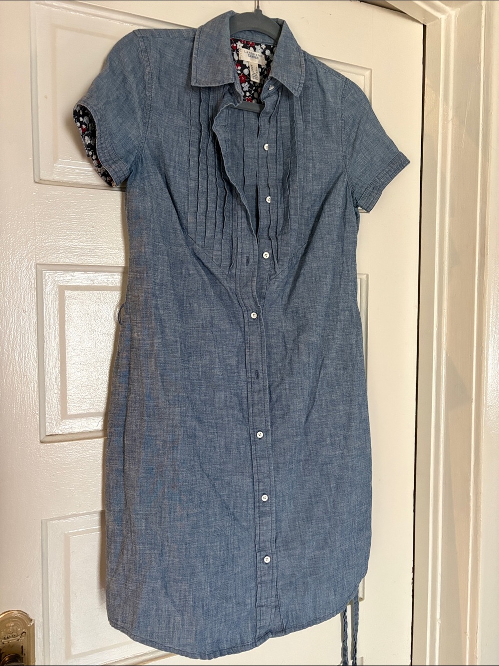 Lands' End Light Blue Chambray Button-Front Tunic